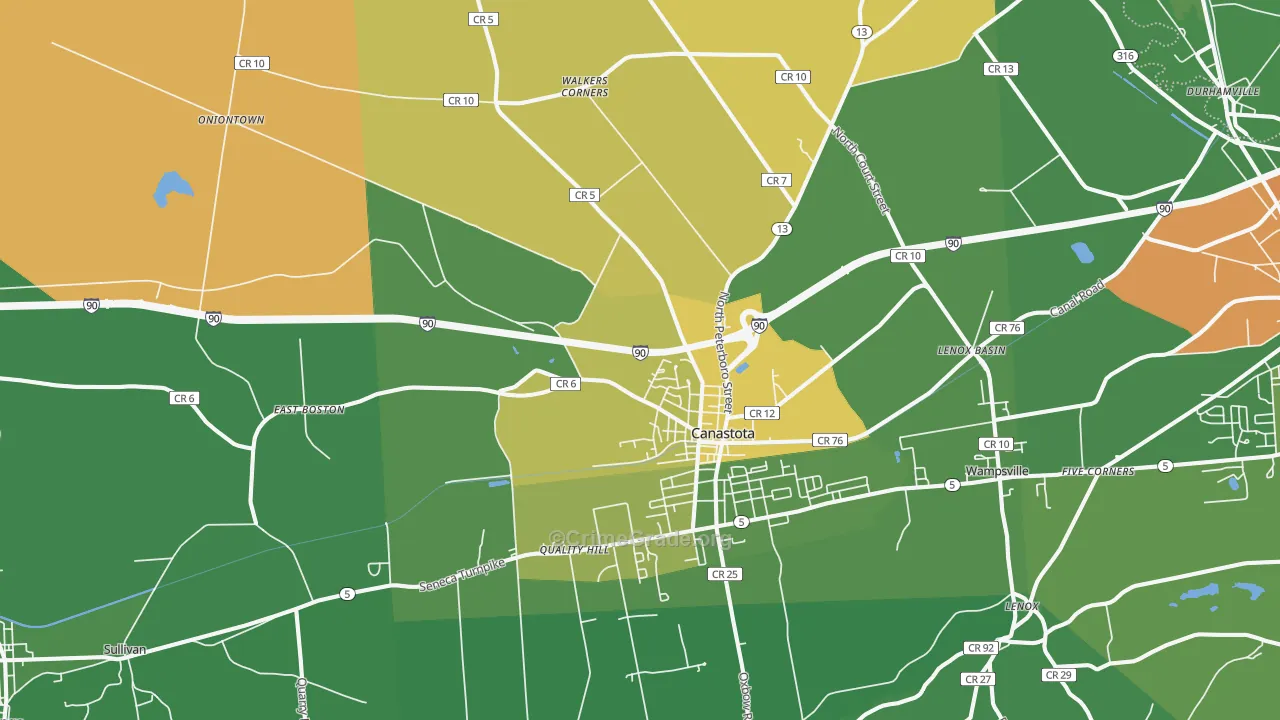 Canastota, NY Map of Murder Rates