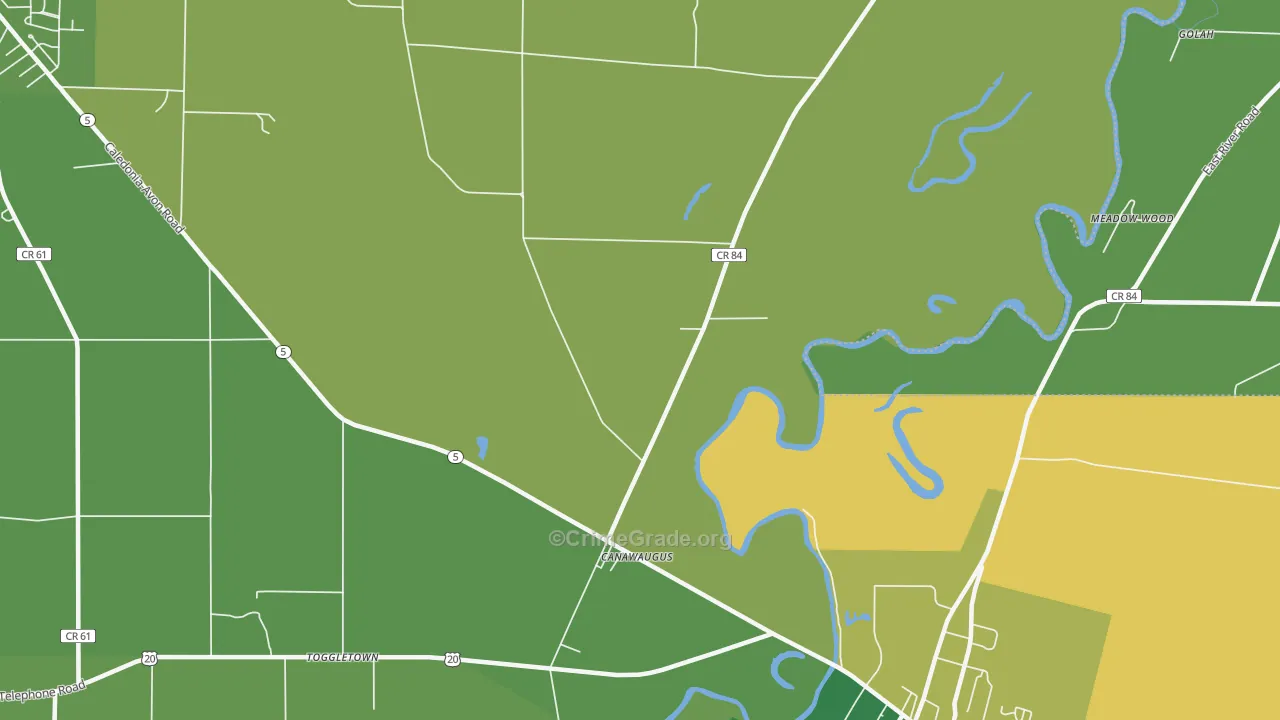 Canawaugus, NY Map of Murder Rates
