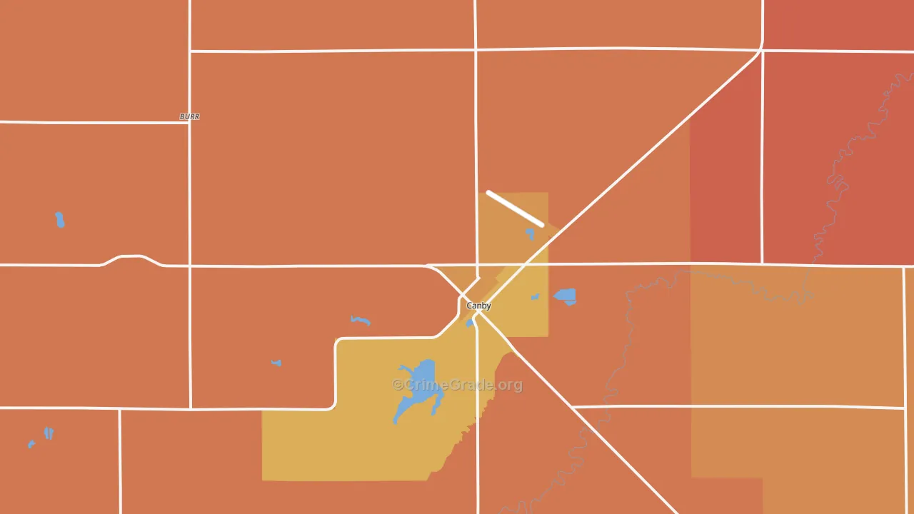 Canby, MN Map of Murder Rates