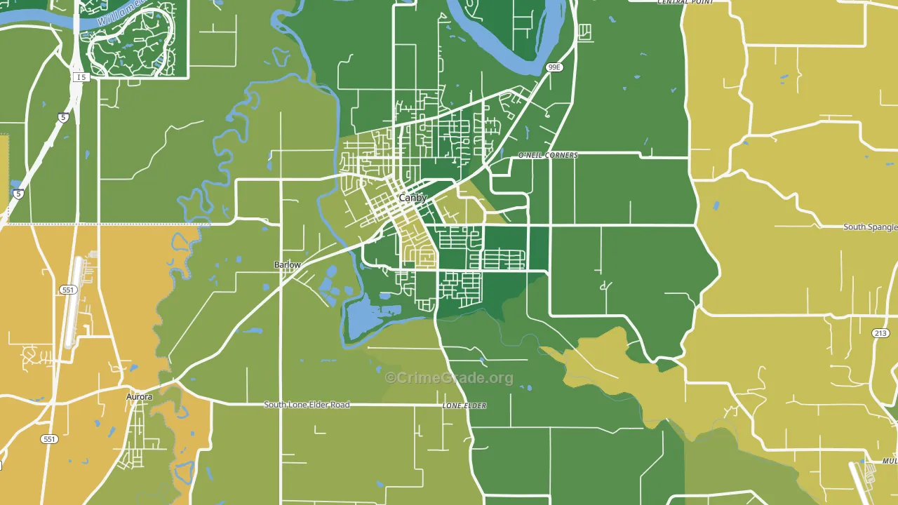 Canby, OR Map of Murder Rates
