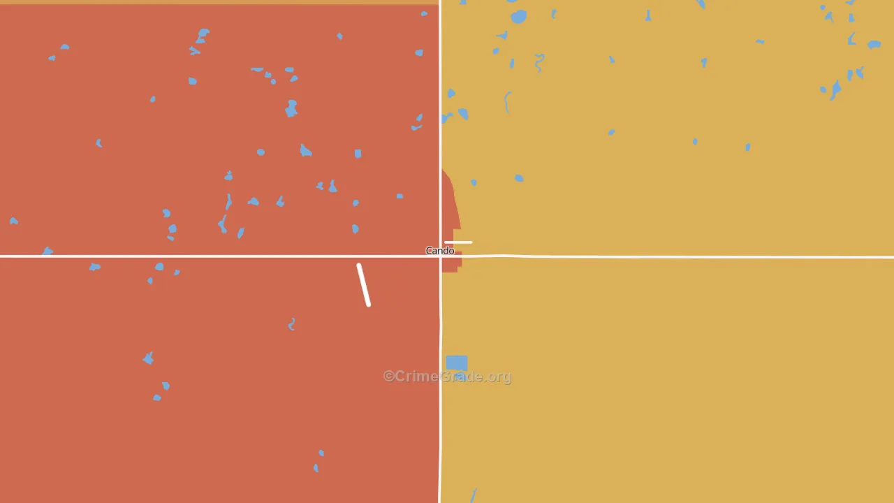 Cando, ND Map of Murder Rates