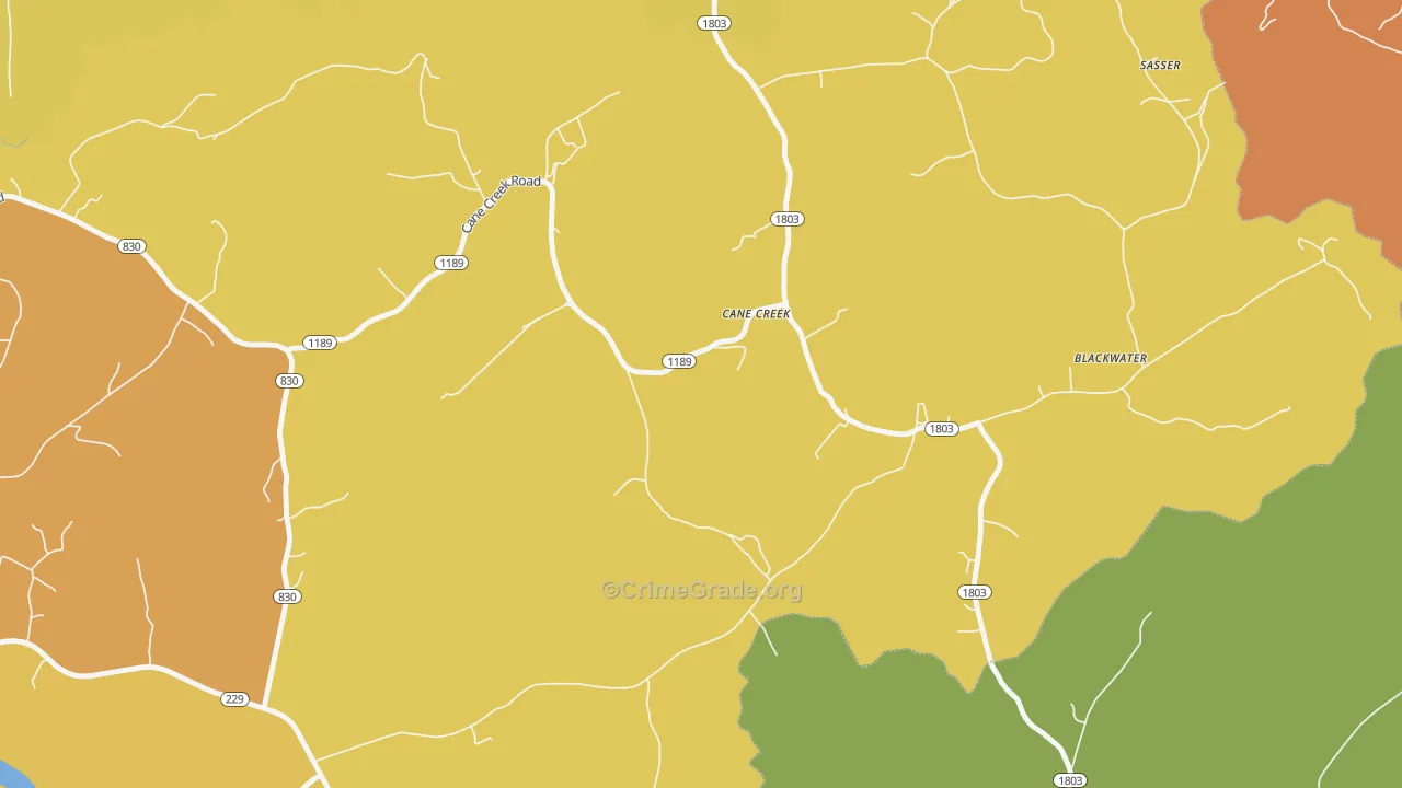 Cane Creek, KY Map of Murder Rates