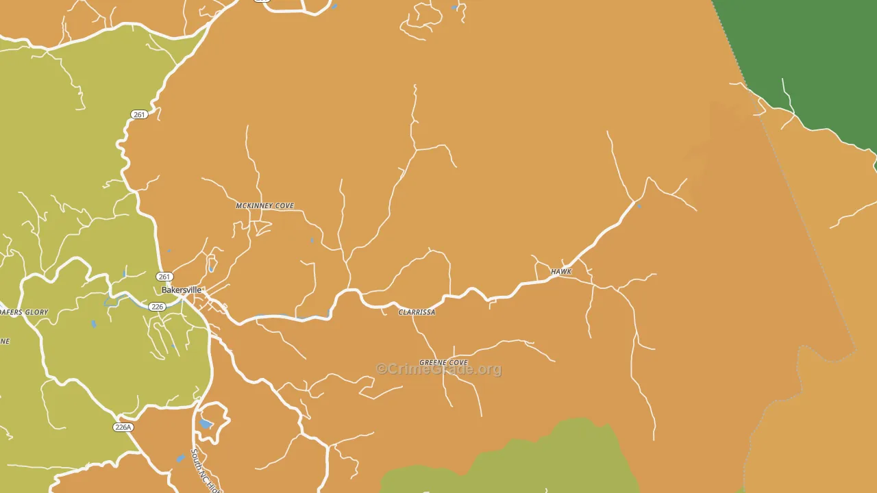 Cane Creek, NC Map of Murder Rates