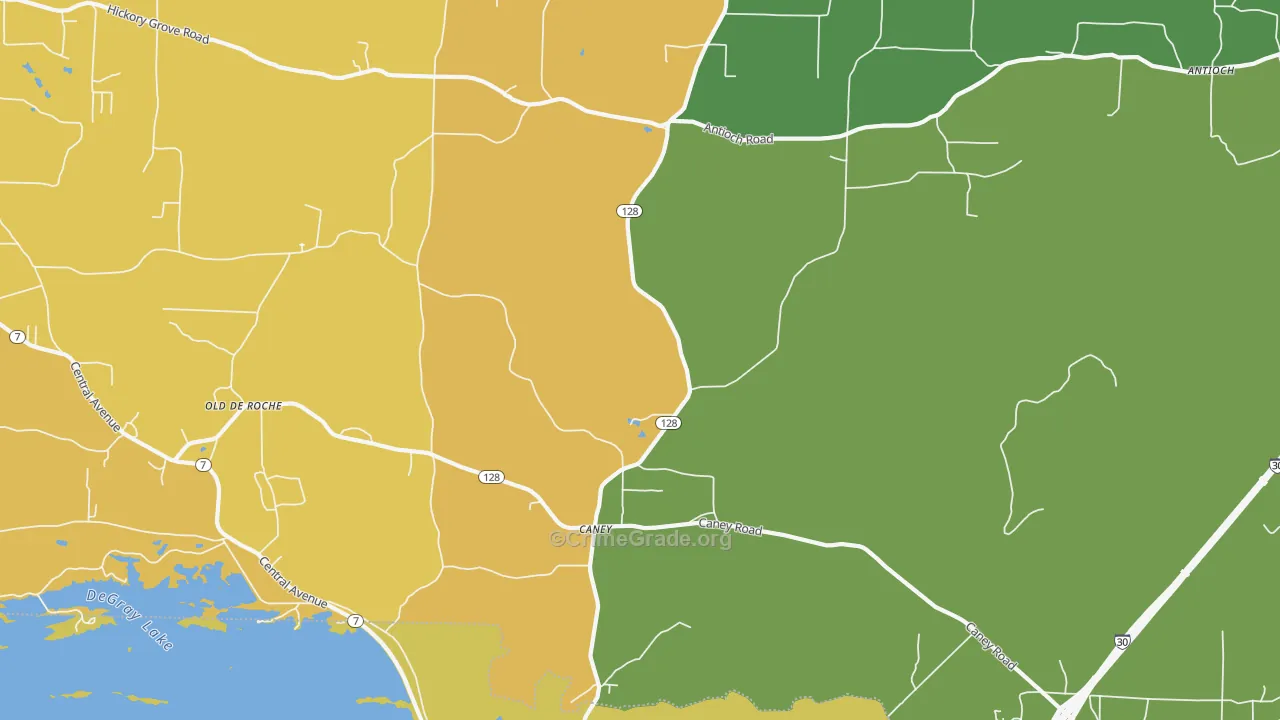 Caney, AR Map of Murder Rates