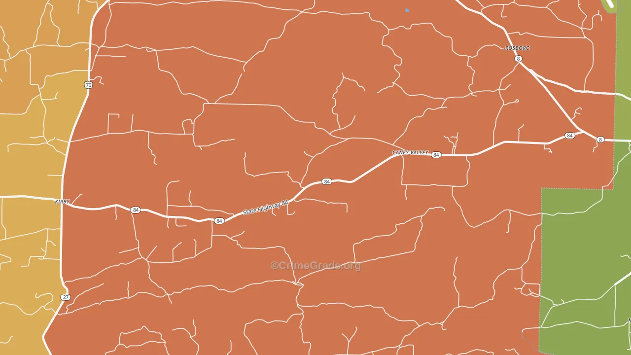 Caney Valley, AR Map of Murder Rates