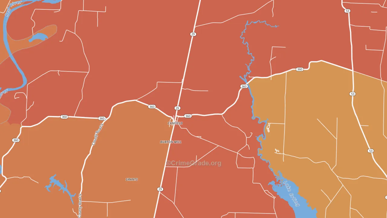Canfield, AR Map of Murder Rates
