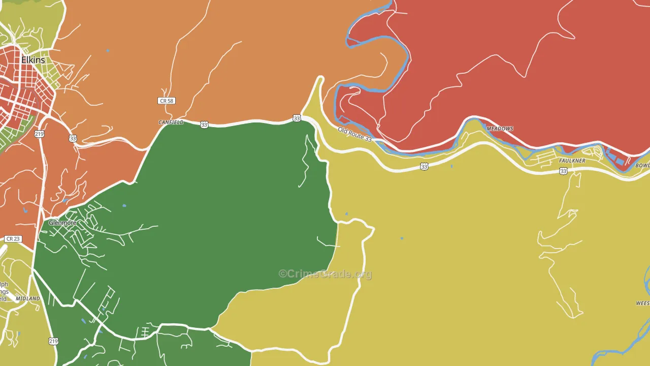 Canfield, WV Map of Murder Rates