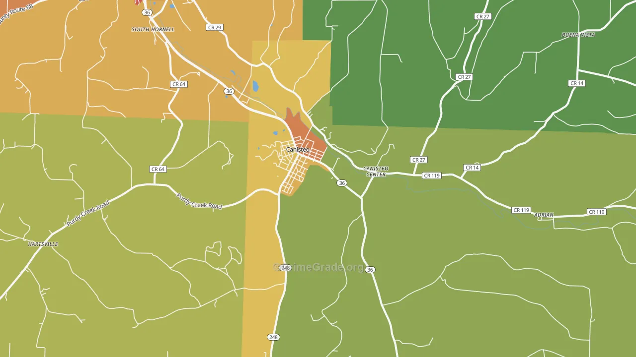 Canisteo, NY Map of Murder Rates