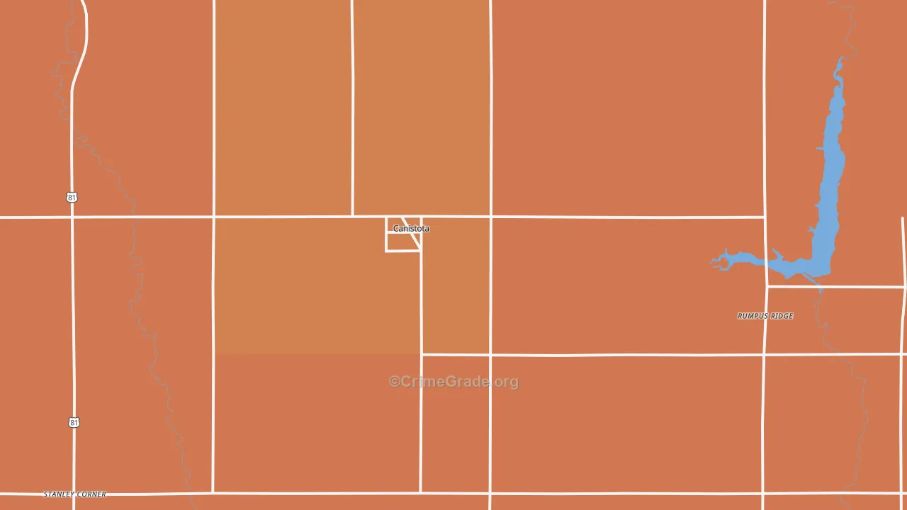 Canistota, SD Map of Murder Rates