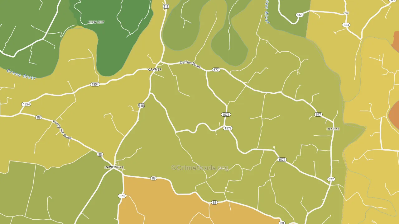 Canmer, KY Map of Murder Rates