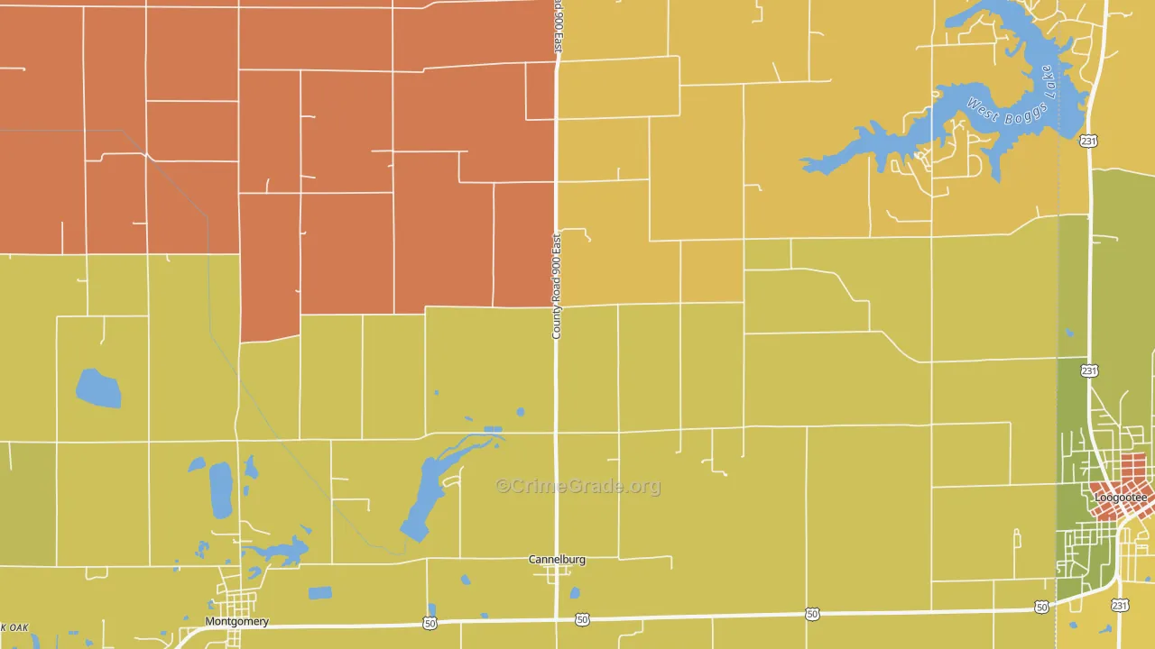 Cannelburg, IN Map of Murder Rates