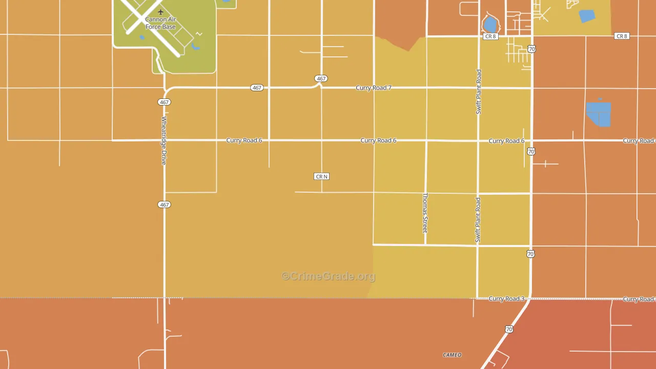 Cannon Air Force Base, NM Map of Murder Rates