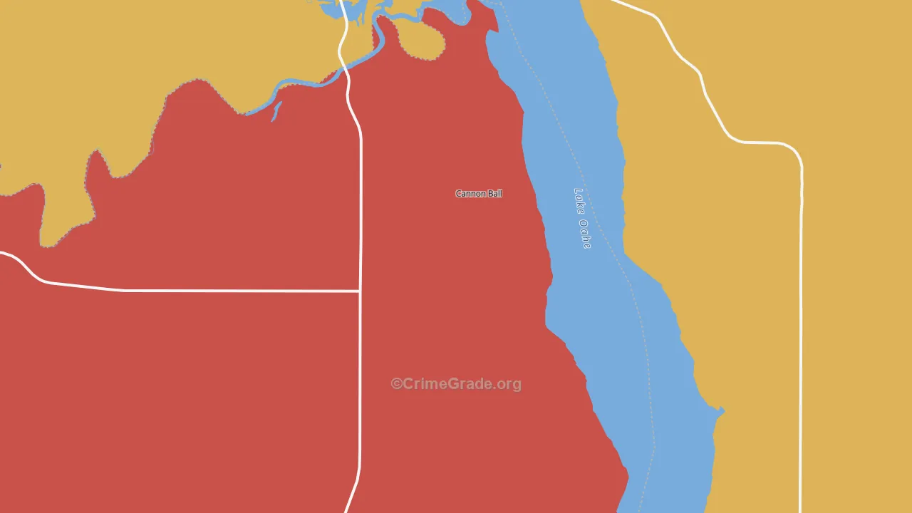 Cannon Ball, ND Map of Murder Rates