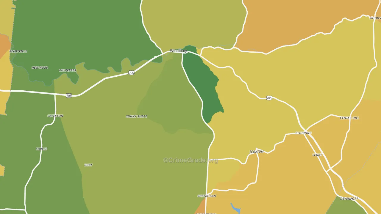Cannon County, TN Map of Murder Rates