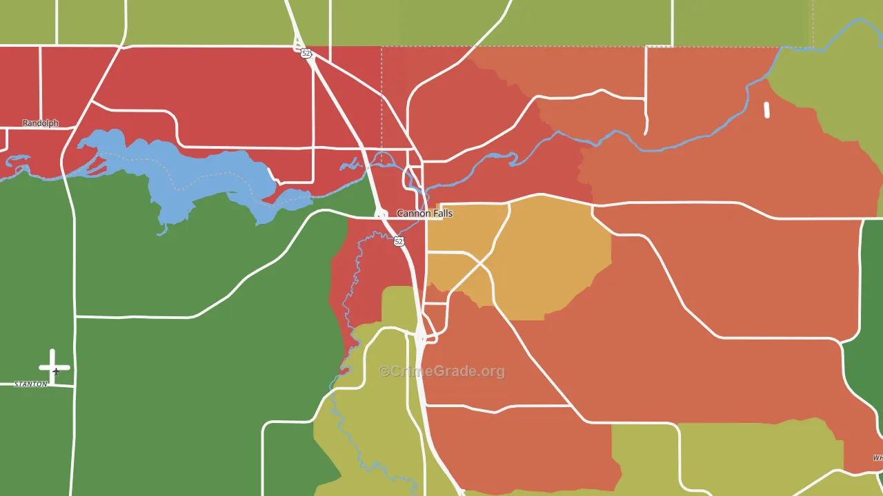Cannon Falls, MN Map of Murder Rates