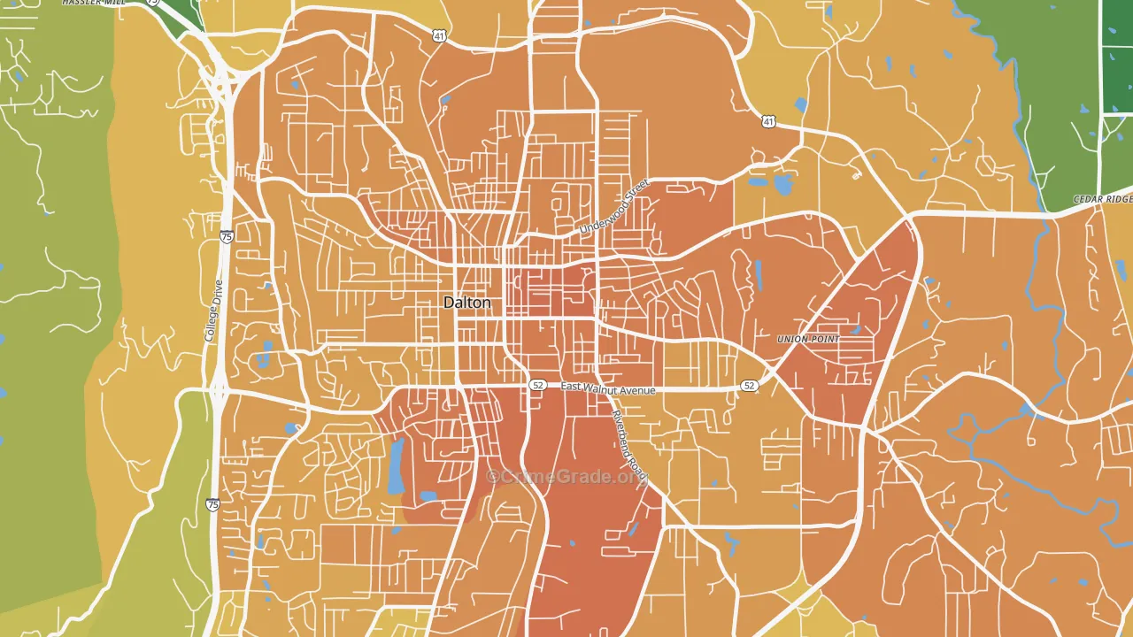 Cannon Heights, Dalton, GA Map of Murder Rates