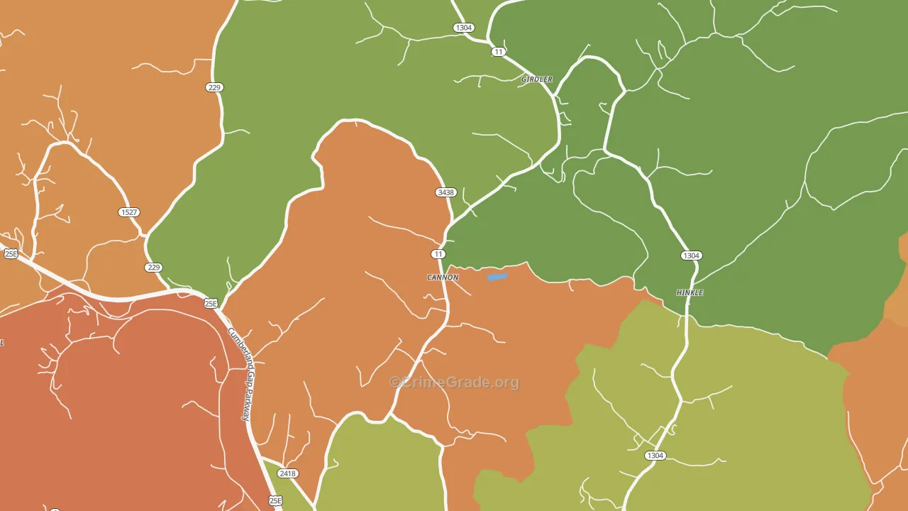 Cannon, KY Map of Murder Rates