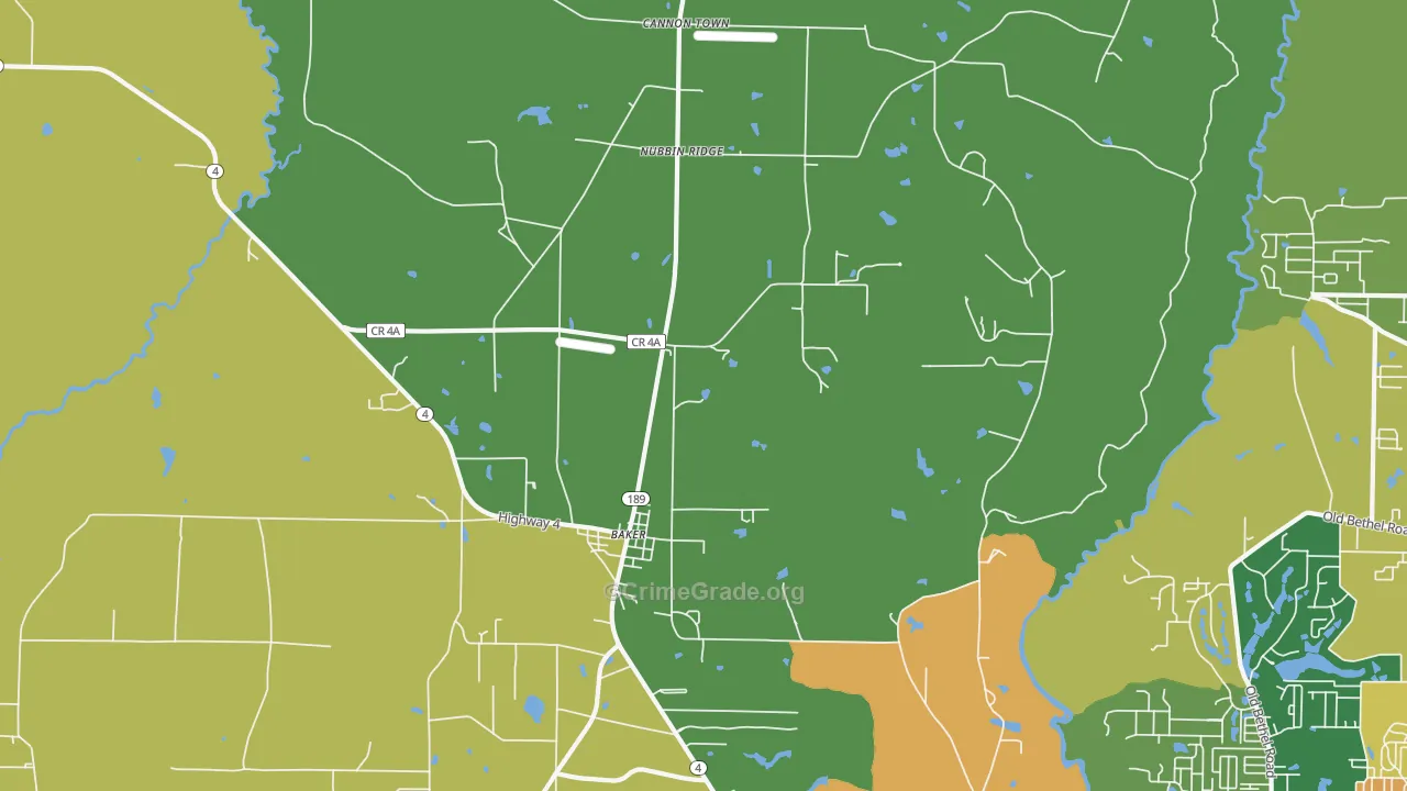 Cannon Town, FL Map of Murder Rates