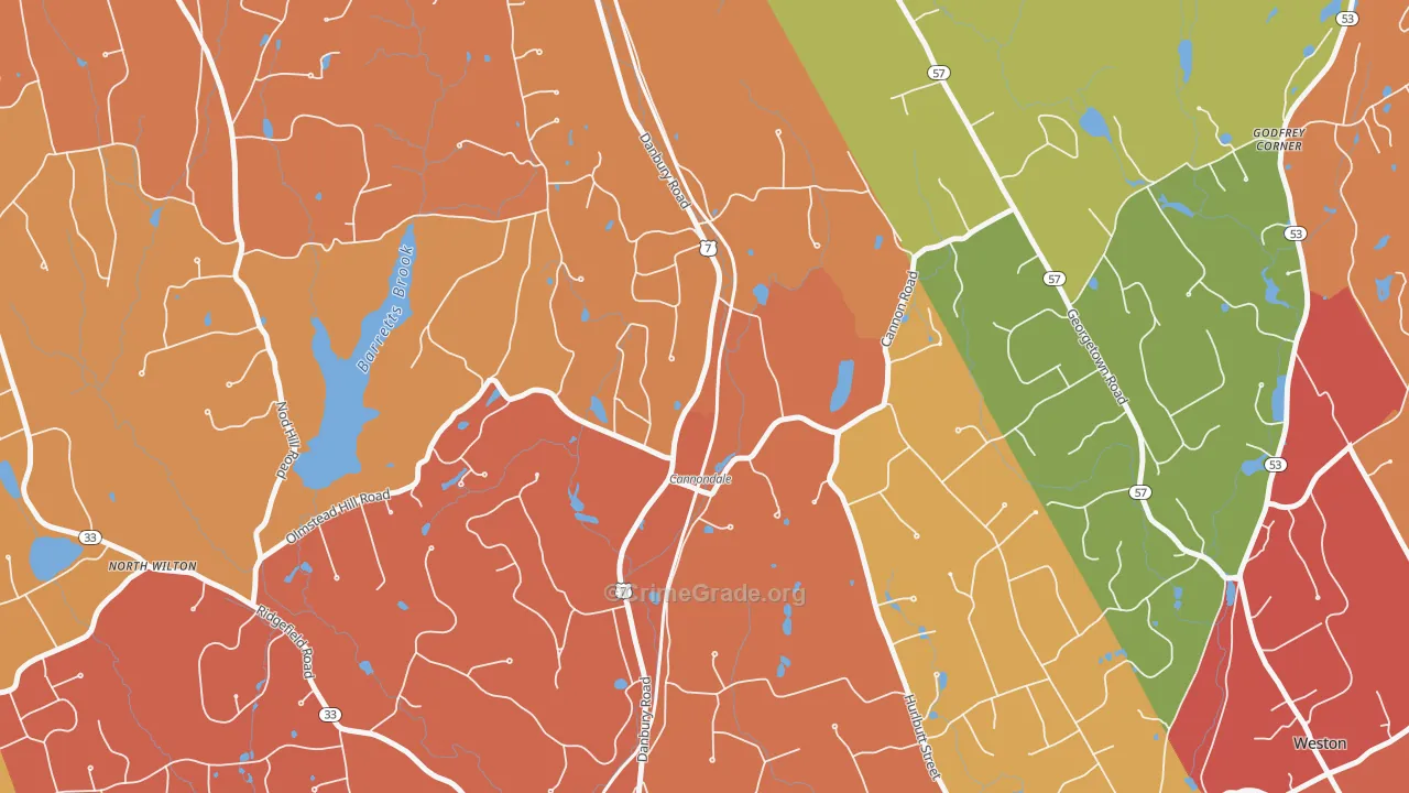 Cannondale, CT Map of Murder Rates