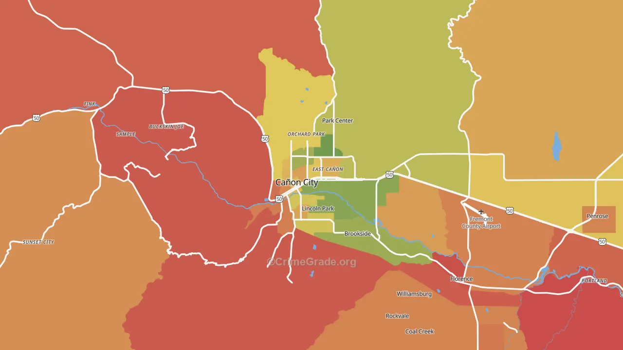 Canon City, CO Map of Murder Rates