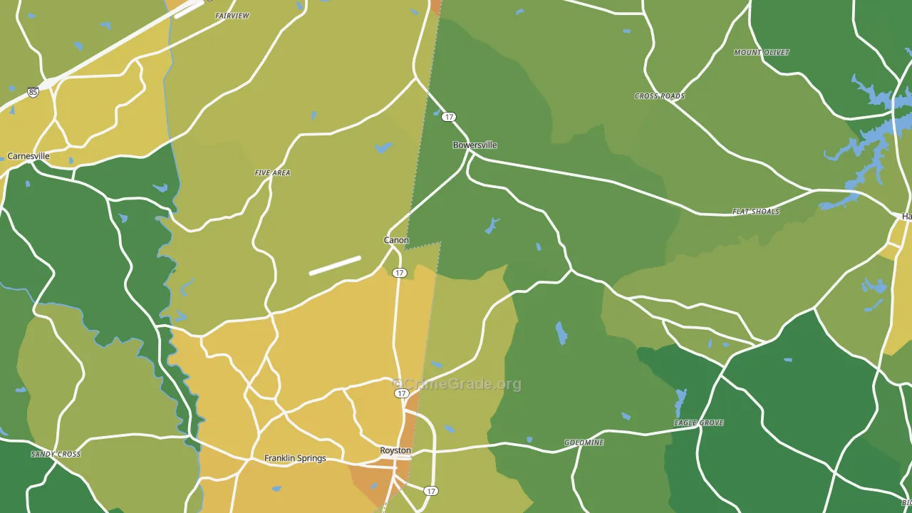 Canon, GA Map of Murder Rates