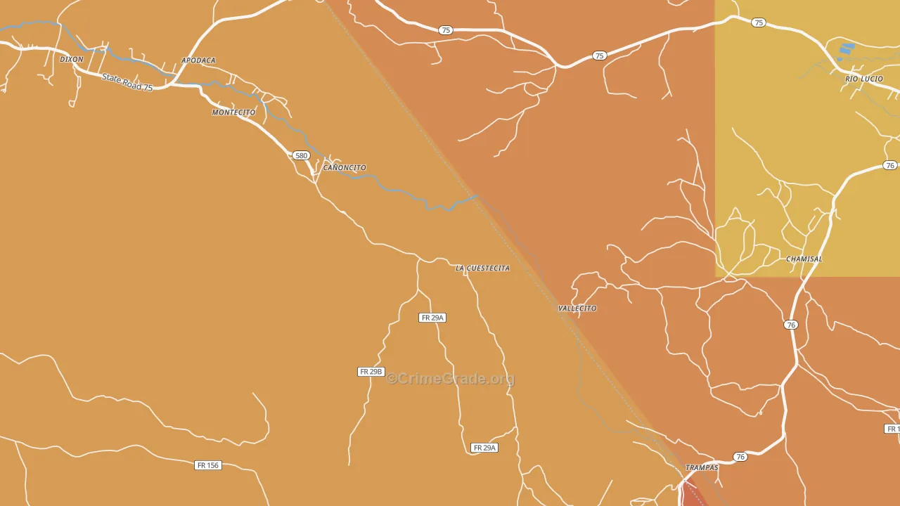 Canoncito, NM Map of Murder Rates