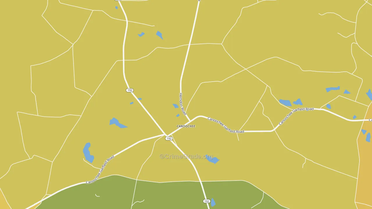 Canoochee, GA Map of Murder Rates
