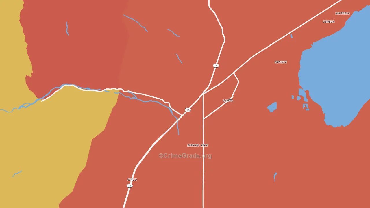 Cantil, CA Map of Murder Rates