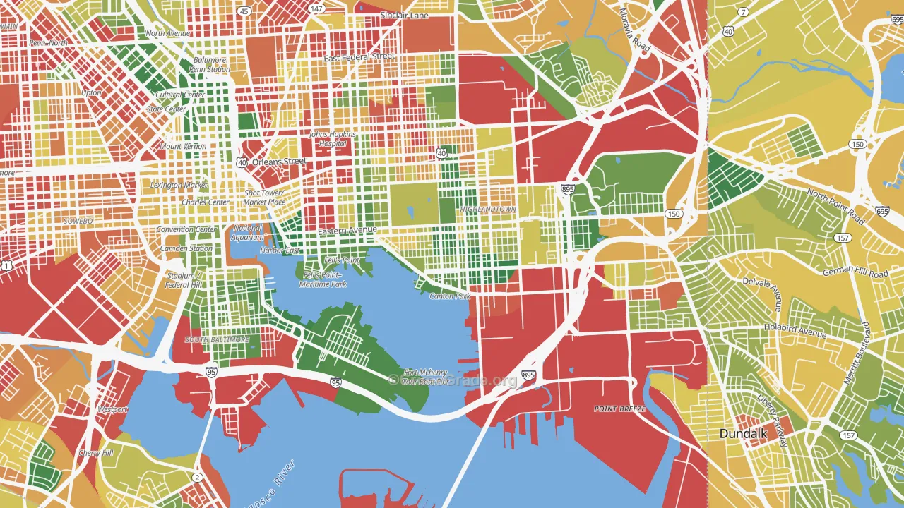 Canton, Baltimore, MD Map of Murder Rates