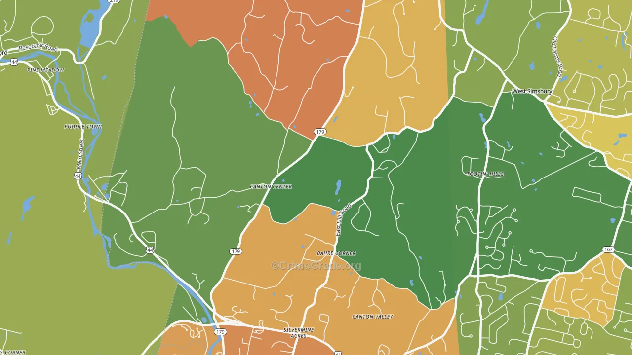 Canton Center, CT Map of Murder Rates