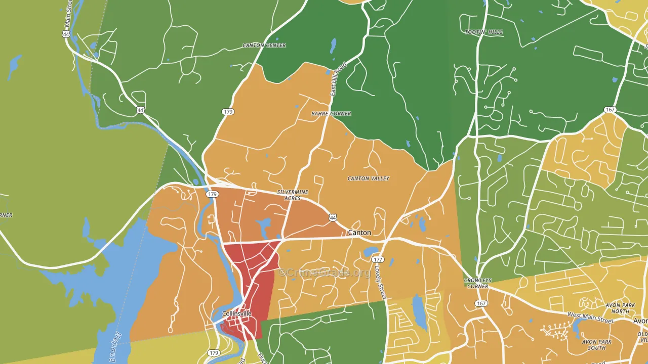 Canton, CT Map of Murder Rates