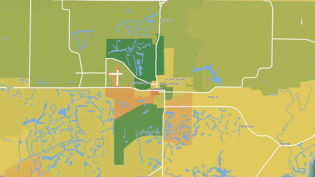 Canton, IL Map of Murder Rates