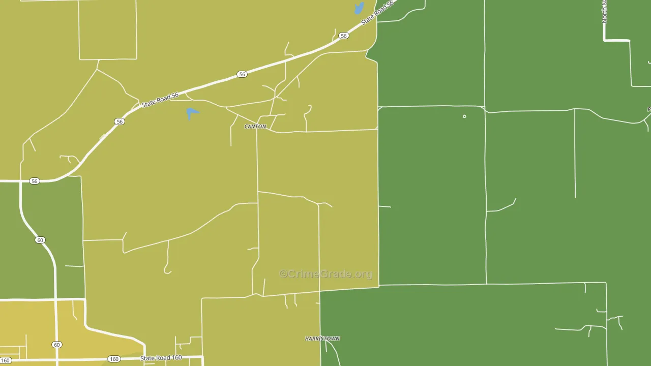 Canton, IN Map of Murder Rates