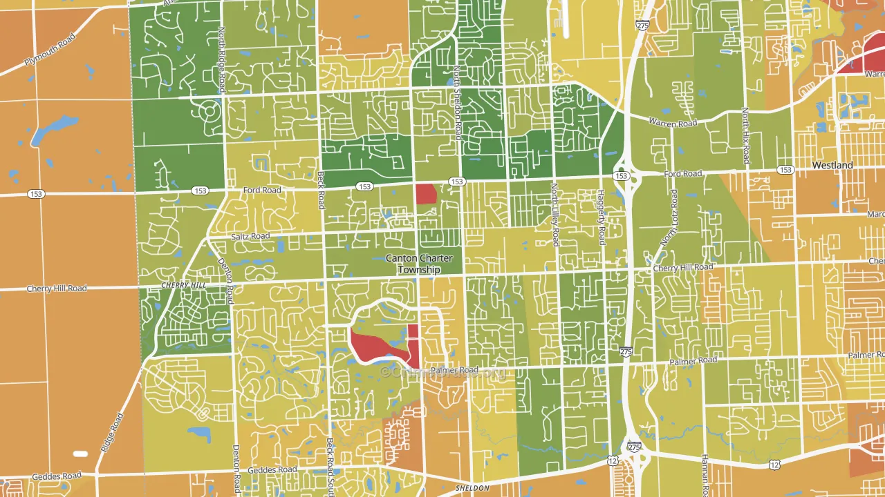 Canton, MI Map of Murder Rates