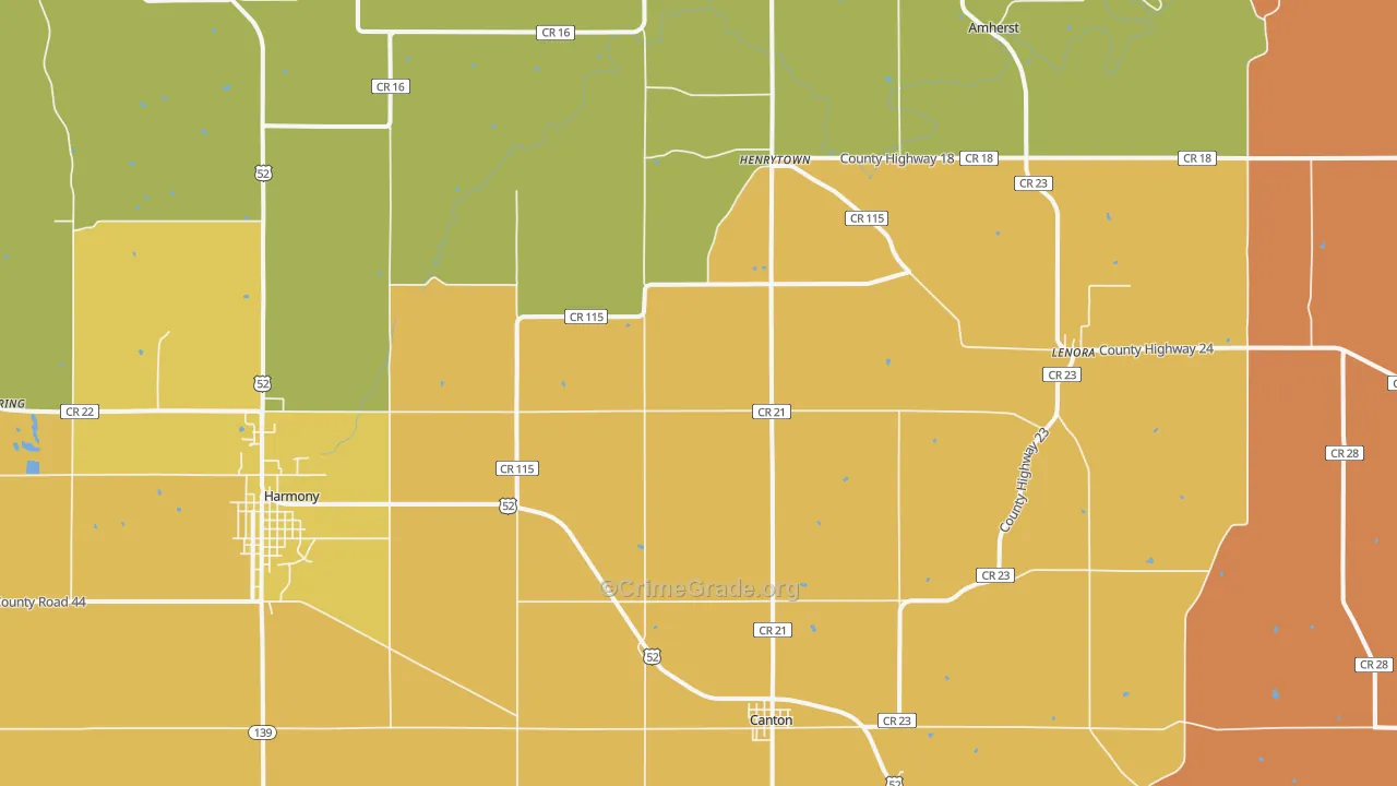 Canton, MN Map of Murder Rates