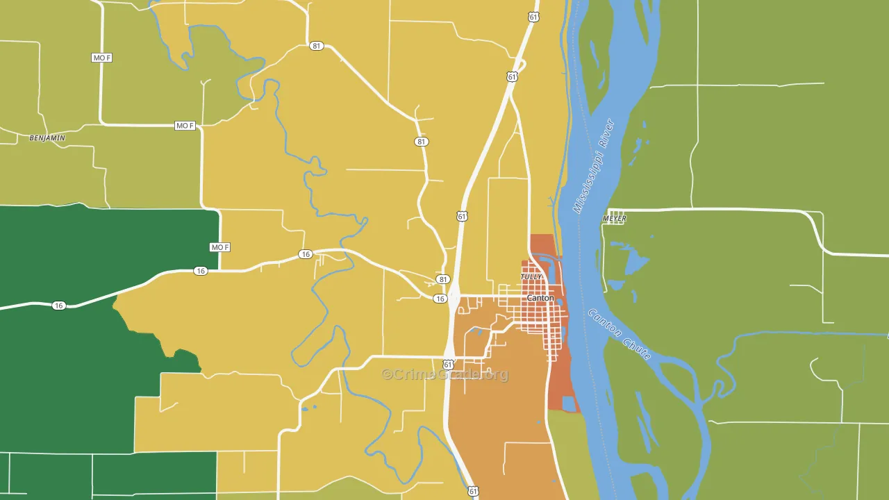 Canton, MO Map of Murder Rates