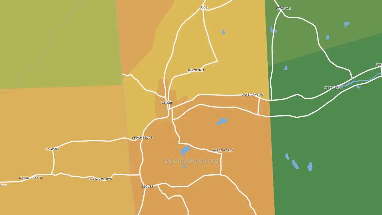 Canton, PA Map of Murder Rates