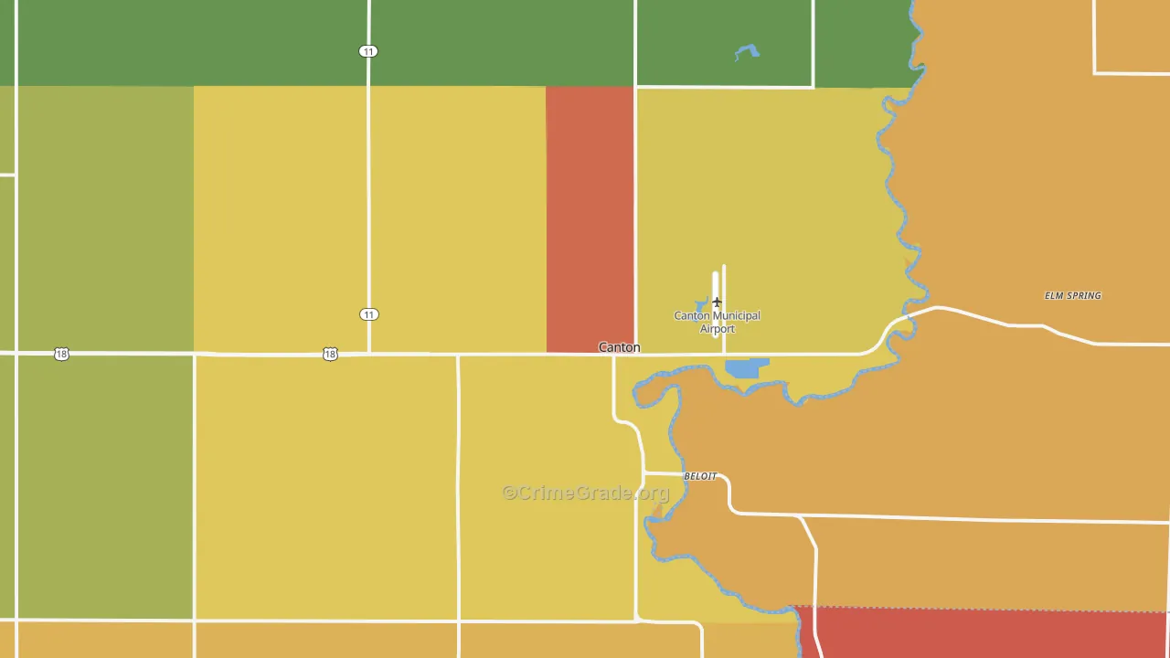 Canton, SD Map of Murder Rates