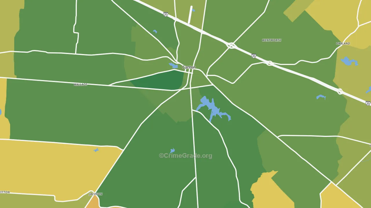 Canton, TX Map of Murder Rates