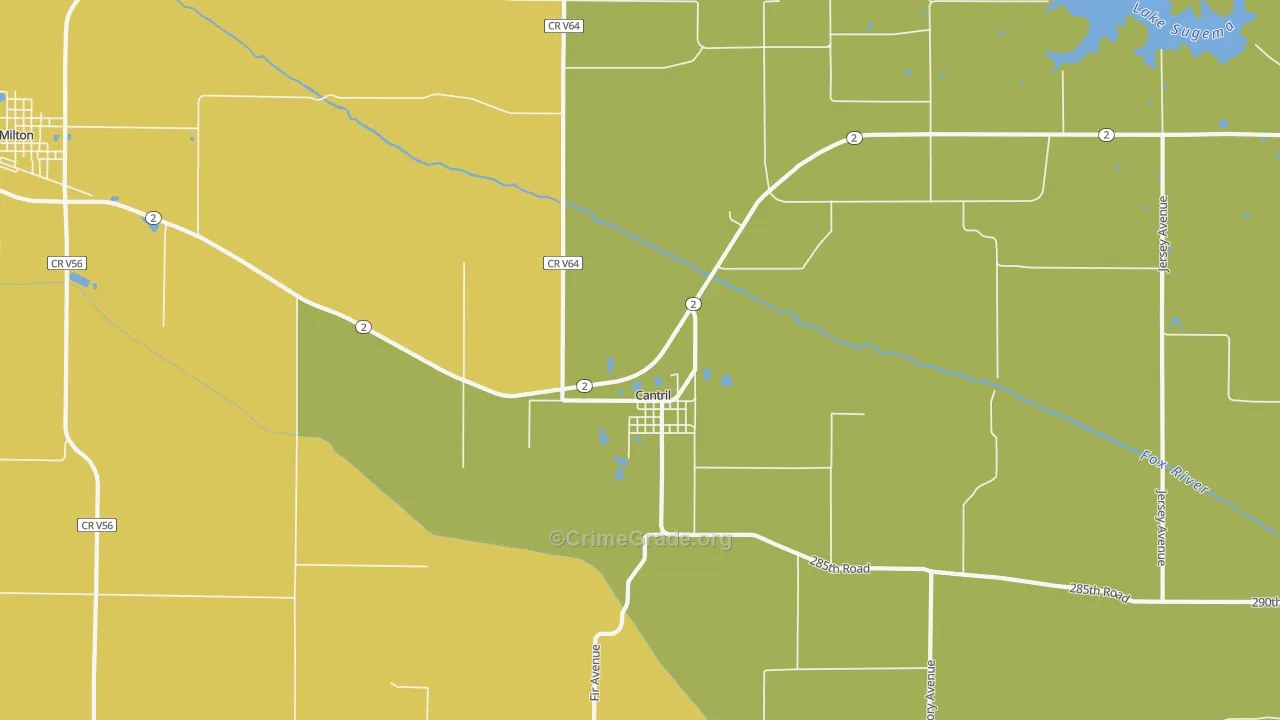 Cantril, IA Map of Murder Rates