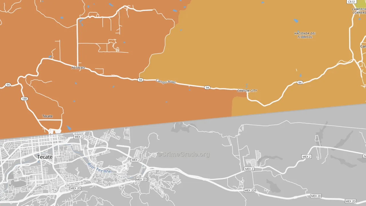 Canyon City, CA Map of Murder Rates