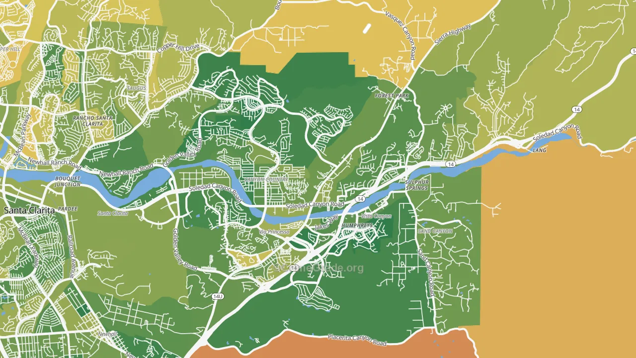 Canyon Country, CA Map of Murder Rates