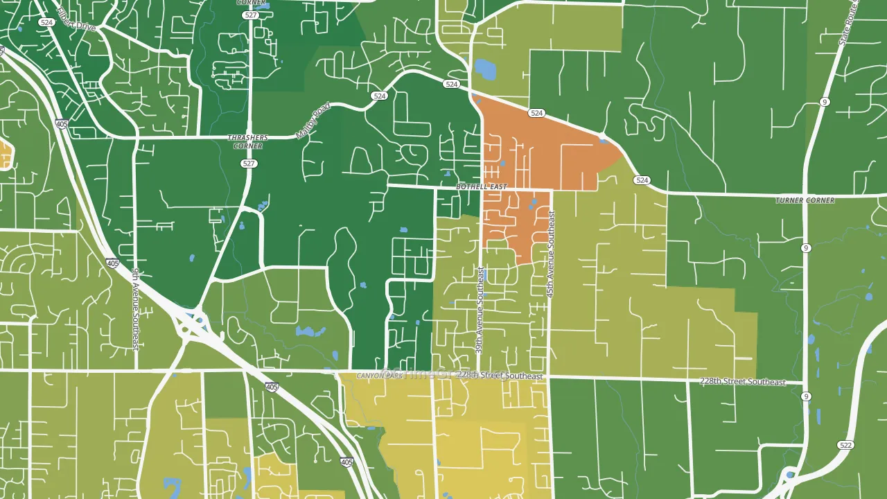 Canyon Creek-39th SE, Bothell, WA Map of Murder Rates