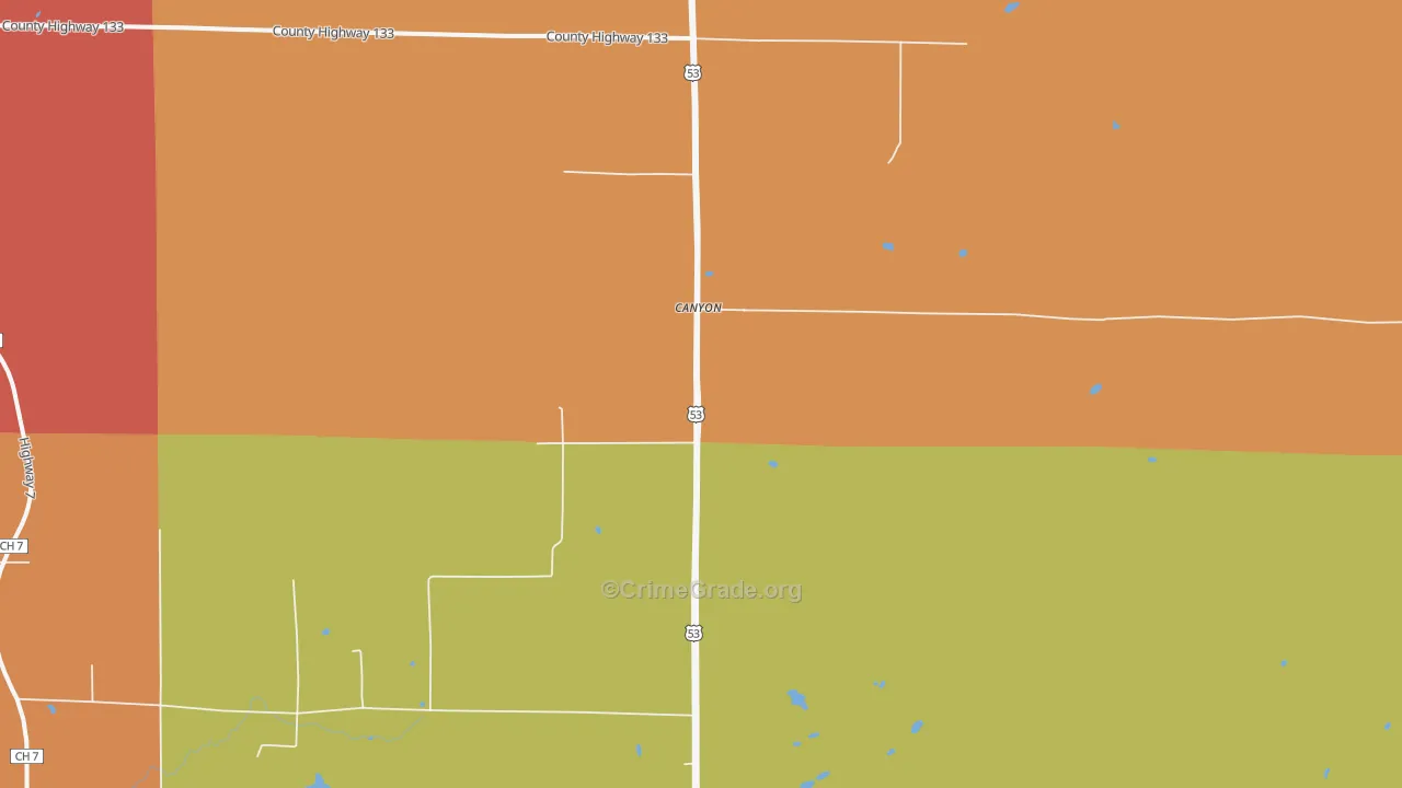 Canyon, MN Map of Murder Rates