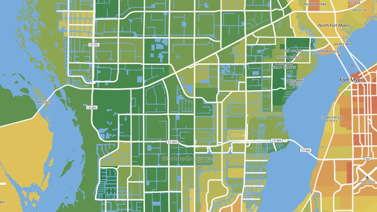 Cape Coral, FL Map of Murder Rates