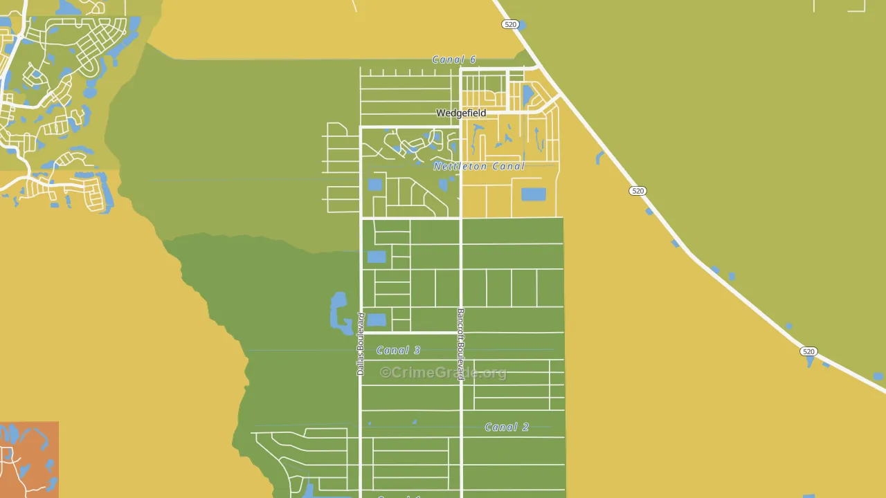 Cape Orl Estates, Wedgefield, FL Map of Murder Rates