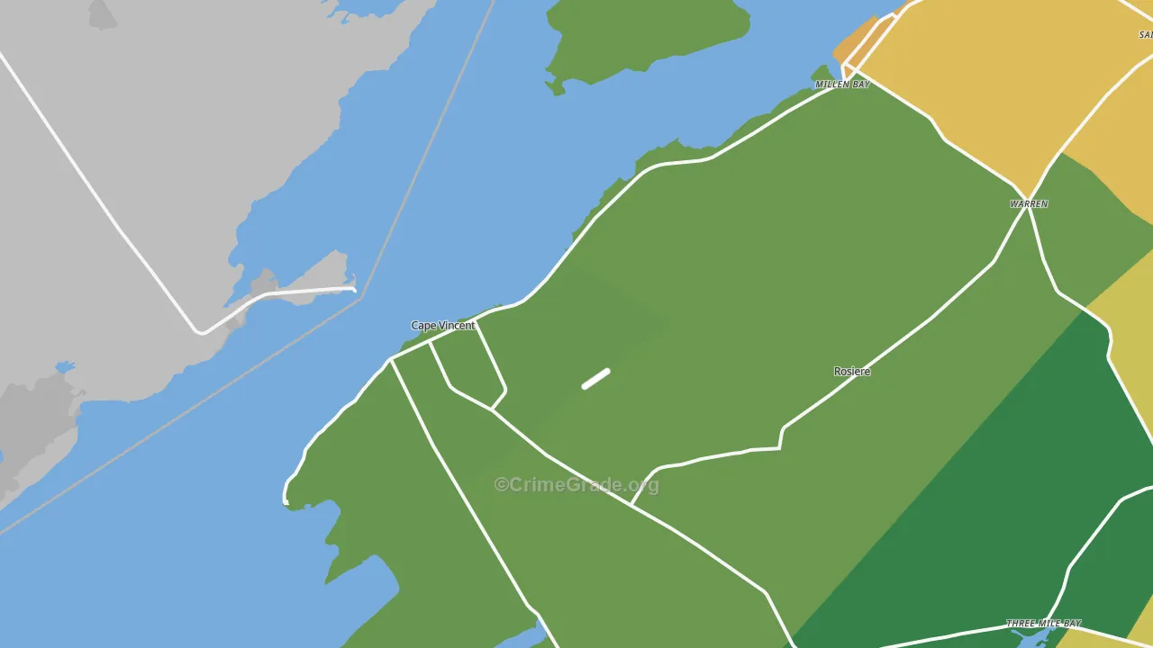 Cape Vincent, NY Map of Murder Rates