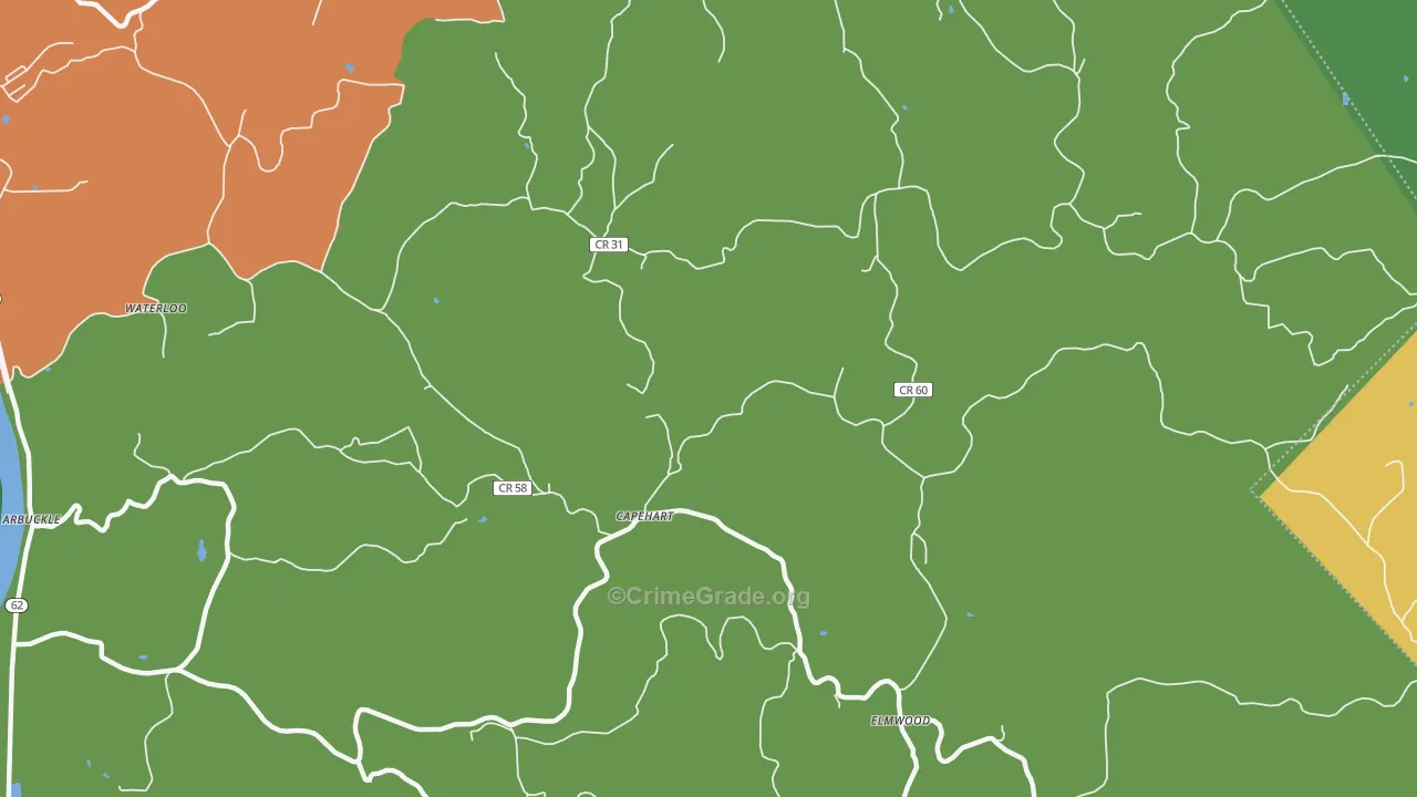 Capehart, WV Map of Murder Rates