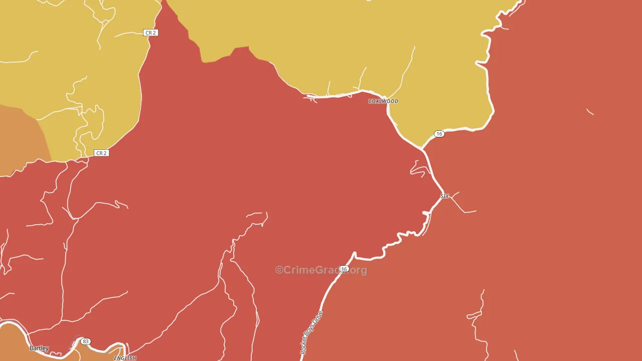 Capels, WV Map of Murder Rates