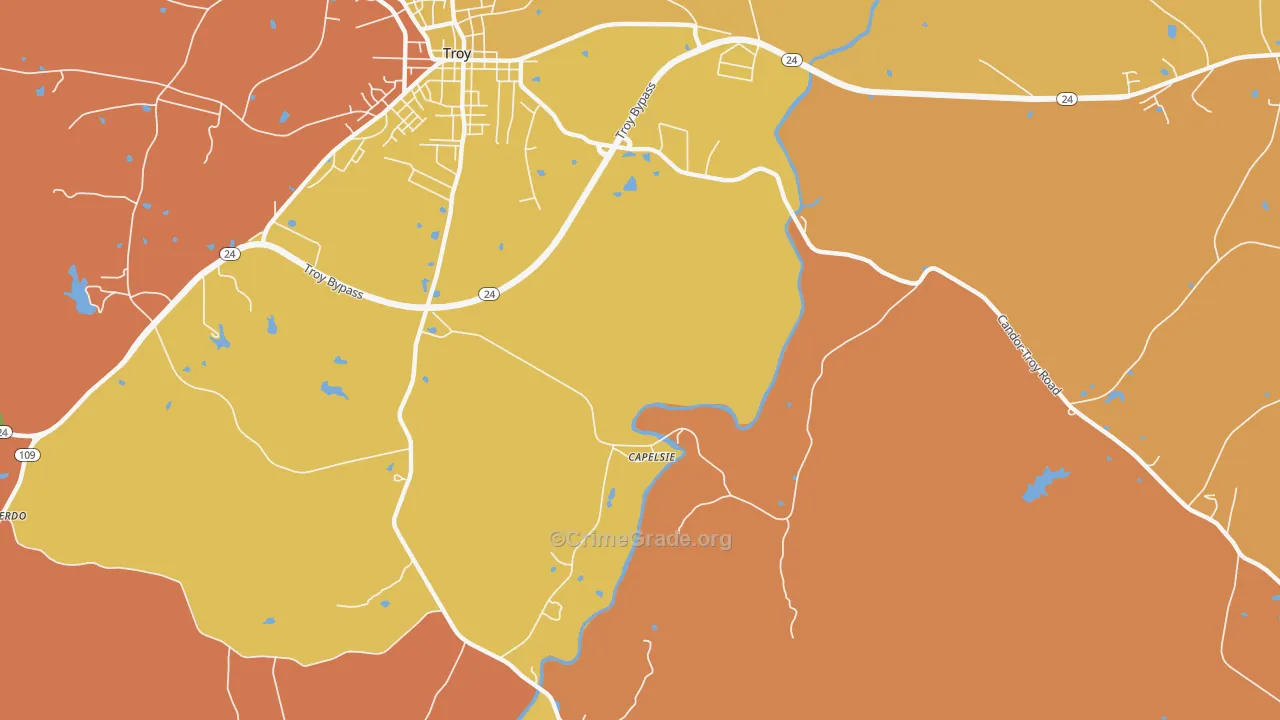 Capelsie, NC Map of Murder Rates